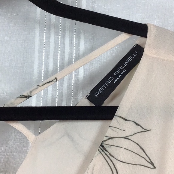 🇮🇹 PIETRO BRUNELLI Maternity Blush Floral Chiffon and Crepe Georgette Lined Gown - Picture 2 of 11